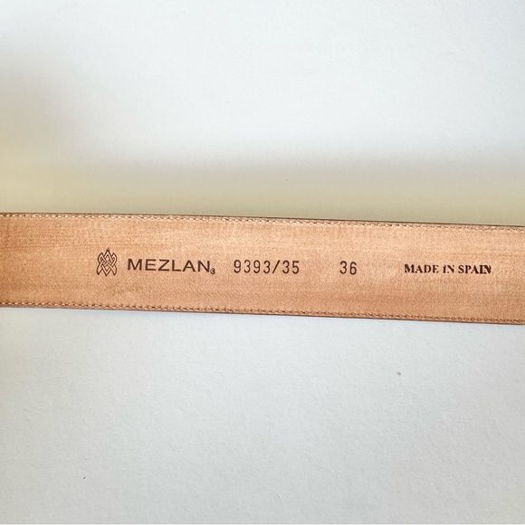 New Mezlan Men's Brown Leather Belt Made in Spain Size 36 - Picture 9 of 10